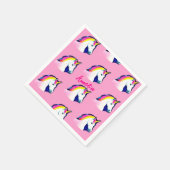 かわいいユニコーン魔法の名前ガーリー誕生日パーティー スタンダードカクテルナプキン (角)