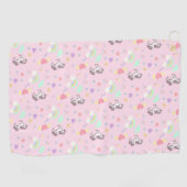 かわいいユニコーン魔法の王女のガーリー誕生日の子供 ゴルフタオル (横)