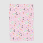 かわいいユニコーン魔法の王女のガーリー誕生日の子供 ゴルフタオル (正面)