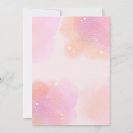 かわいいユニコーン魔法の王女のガーリー誕生日の子供 セーブザデート (裏面)