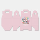 かわいいユニコーン魔法の王女のガーリー誕生日の子供 フェイバーボックス (見開き)