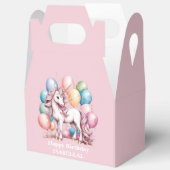 かわいいユニコーン魔法の王女のガーリー誕生日の子供 フェイバーボックス (見開き)