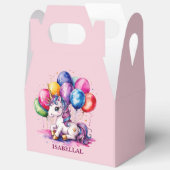 かわいいユニコーン魔法の王女のガーリー誕生日の子供 フェイバーボックス (見開き)