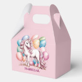 かわいいユニコーン魔法の王女のガーリー誕生日の子供 フェイバーボックス (正面)