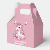かわいいユニコーン魔法の王女のガーリー誕生日の子供 フェイバーボックス (正面)