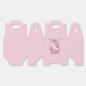 かわいいユニコーン魔法の王女のガーリー誕生日の子供 フェイバーボックス (見開き)