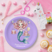 かわいいユニコーン魔法の王女のガーリー誕生日の子供 ペーパープレート (パーティー)