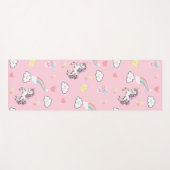 かわいいユニコーン魔法の王女のガーリー誕生日の子供 ヨガマット (正面(横))