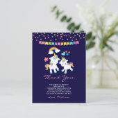 かわいいユニコーン魔法の虹&星ありがとう ポストカード (スタンド正面)