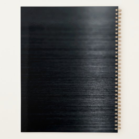 かわいいユニコーン黒グリッター誕生日モノグラム プランナー手帳 (裏面)