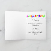 かわいいユニコーン1歳の誕生日 カード (内部)