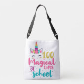 かわいいユニコーン100魔法の学校の日 クロスボディバッグ (裏面)