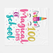 かわいいユニコーン100魔法の学校の日 フリースブランケット (正面(横))