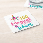 かわいいユニコーン100魔法の学校の日 ペーパーコースター (アングル)