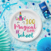 かわいいユニコーン100魔法の学校の日 ペーパープレート (パーティー)