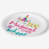 かわいいユニコーン100魔法の学校の日 ペーパープレート (アングル)