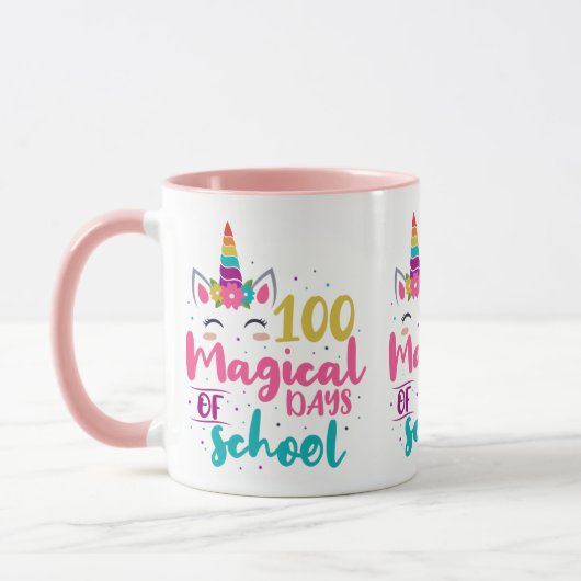 かわいいユニコーン100魔法の学校の日 マグカップ (左)