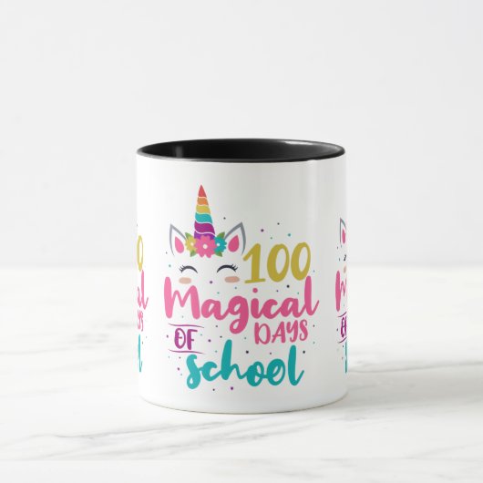 かわいいユニコーン100魔法の学校の日 マグカップ (中央)