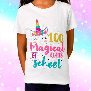 かわいいユニコーン100魔法の学校の日 Tシャツ