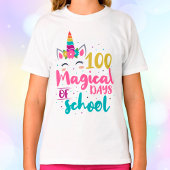かわいいユニコーン100魔法の学校の日 Tシャツ