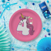 かわいいユニコーン4th誕生日の衣装ギフトTシャツ ペーパープレート (パーティー)