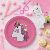 かわいいユニコーン4th誕生日の衣装ギフトTシャツ ペーパープレート (パーティー)