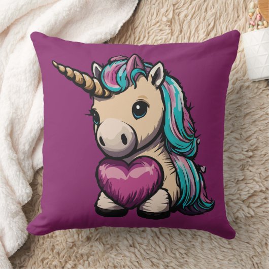 かわいいユニコーン クッション (ブランケット)