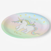 かわいいユニコーン&スターズオンパステルカラー ペーパープレート (アングル)