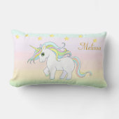かわいいユニコーン&スターズオンパステルカラー ランバークッション (正面)