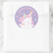 かわいいユニコーン&スターズガールズ誕生日シール ラウンドシール (バッグ)