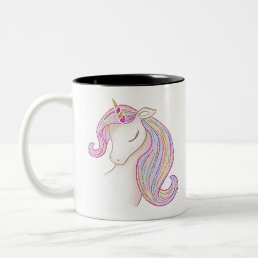 かわいいユニコーン ツートーンマグカップ (左)