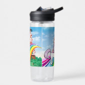 かわいいユニコーン・パーソナライズガールの名前 ウォーターボトル (左面)