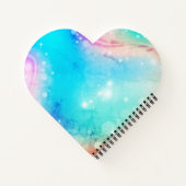 かわいいユニコーン ピンク グリッター レインボー アクア モノグラム ノートブック (裏面)