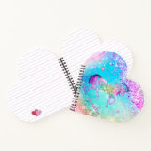 かわいいユニコーン ピンク グリッター レインボー アクア モノグラム ノートブック (内部)