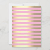 かわいいユニコーン，フローラストライプ，ベビーシャワー招待状 招待状 (裏面)