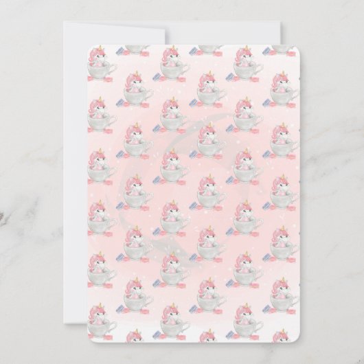 かわいいユニコーン,フローラベビーシャワー招待状 招待状 (裏面)