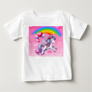 かわいいユニコーン ベビーTシャツ