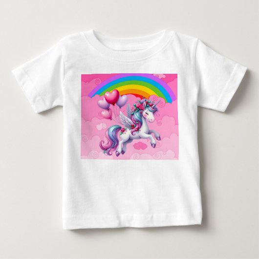 かわいいユニコーン ベビーTシャツ (正面)