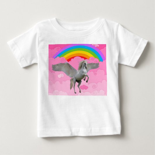 かわいいユニコーン。 ベビーTシャツ (正面)