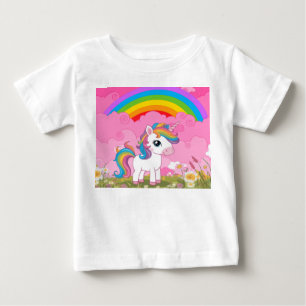 かわいいユニコーン ベビーTシャツ