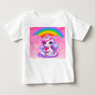 かわいいユニコーン ベビーTシャツ