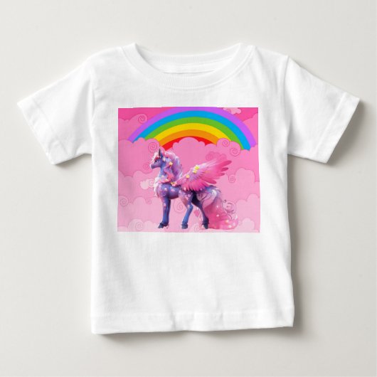 かわいいユニコーン ベビーTシャツ (正面)
