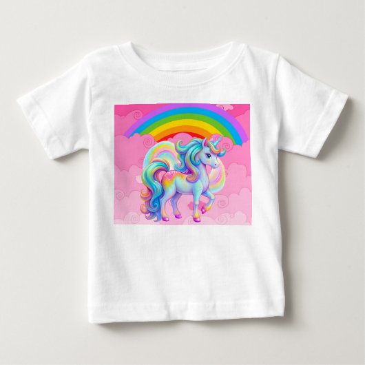 かわいいユニコーン ベビーTシャツ (正面)