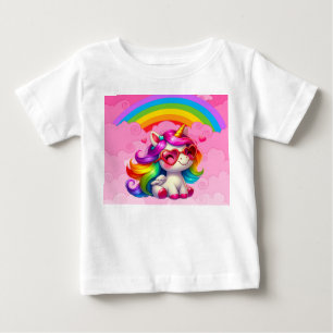 かわいいユニコーン ベビーTシャツ