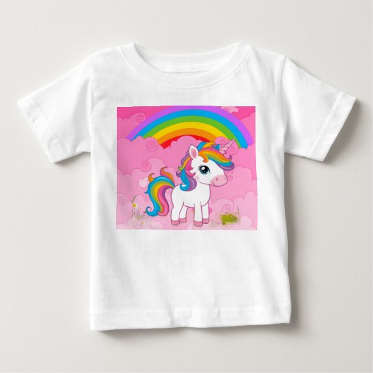 かわいいユニコーン ベビーTシャツ (正面)