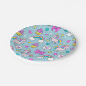 かわいいユニコーン ペーパープレート (アングル)