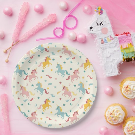 かわいいユニコーン ペーパープレート (パーティー)