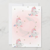 かわいいユニコーン,マカロン,スターベイビーシャワー 招待状 (裏面)