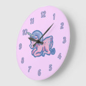かわいいユニコーン ラージ壁時計 (傾斜)