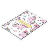 かわいいユニコーン レインボー ノートブック (左側)